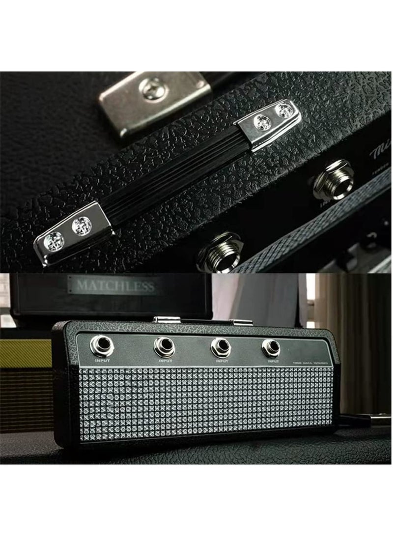 SYOSI Key Holder, Key Organisation Wall Mounted Key Rack Guitar Amplifier with 4 Plug Keyrings for entryway Mudroom,Hallway,Kitchen,Office Letter - Image 5